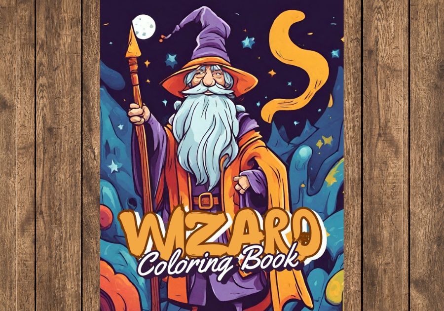 Wizard Coloring Book Cover